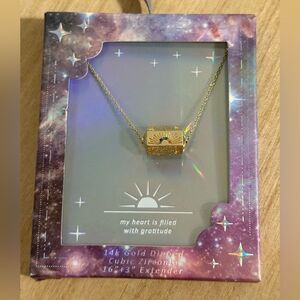 My heart is filled with gratitude- gold dipped necklace